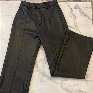 Black Faux Leather Pants